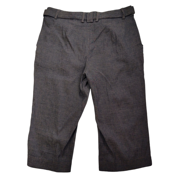 Coldwater Creek Size 12 Petite Linen Cotton Belted Crop Pants Brown Lagenlook‎ - Picture 2 of 9